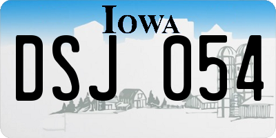 IA license plate DSJ054