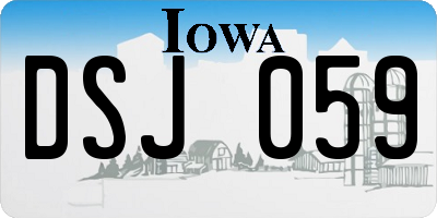 IA license plate DSJ059