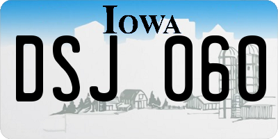 IA license plate DSJ060