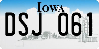 IA license plate DSJ061