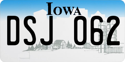 IA license plate DSJ062