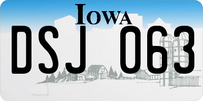IA license plate DSJ063