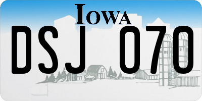 IA license plate DSJ070
