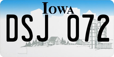 IA license plate DSJ072