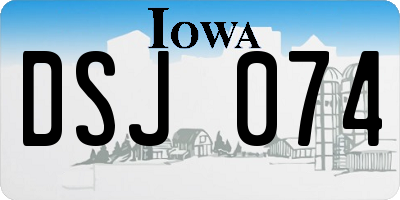 IA license plate DSJ074