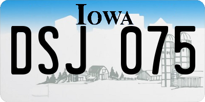 IA license plate DSJ075