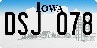 IA license plate DSJ078