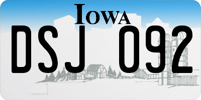 IA license plate DSJ092
