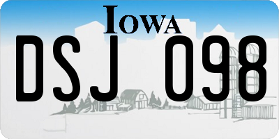 IA license plate DSJ098