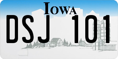 IA license plate DSJ101