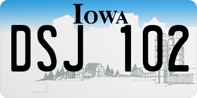 IA license plate DSJ102