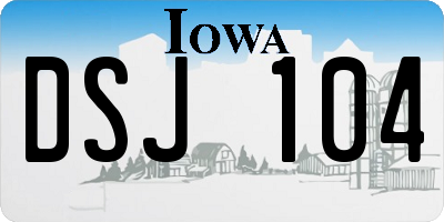 IA license plate DSJ104