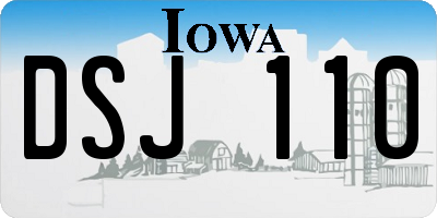 IA license plate DSJ110
