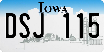 IA license plate DSJ115