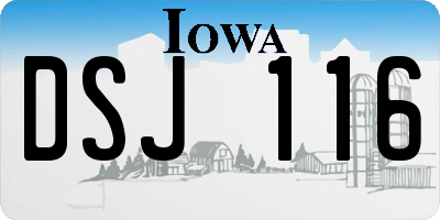 IA license plate DSJ116