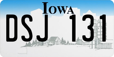 IA license plate DSJ131