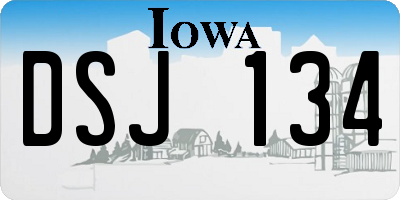 IA license plate DSJ134