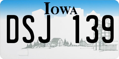 IA license plate DSJ139