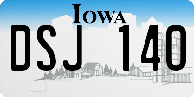 IA license plate DSJ140