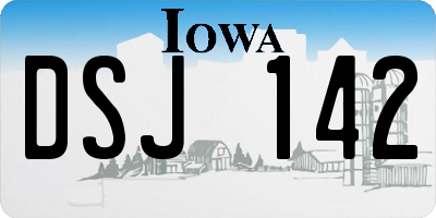 IA license plate DSJ142