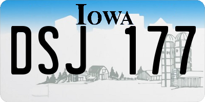 IA license plate DSJ177