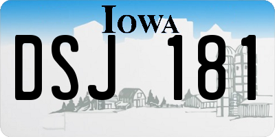 IA license plate DSJ181