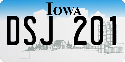 IA license plate DSJ201