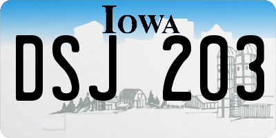 IA license plate DSJ203