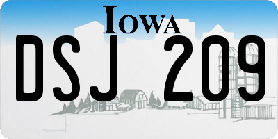 IA license plate DSJ209