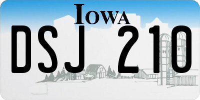 IA license plate DSJ210