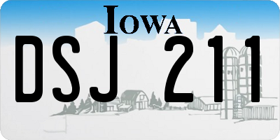 IA license plate DSJ211