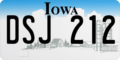 IA license plate DSJ212