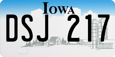 IA license plate DSJ217
