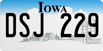 IA license plate DSJ229