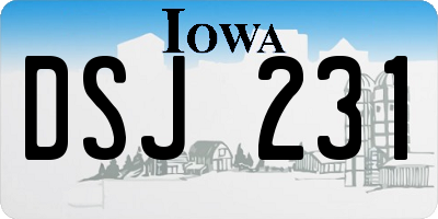 IA license plate DSJ231