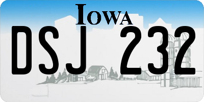 IA license plate DSJ232