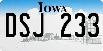 IA license plate DSJ233