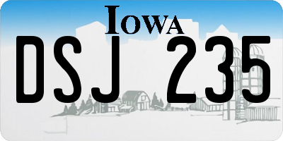 IA license plate DSJ235