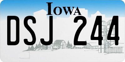 IA license plate DSJ244