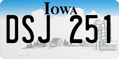 IA license plate DSJ251