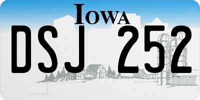IA license plate DSJ252