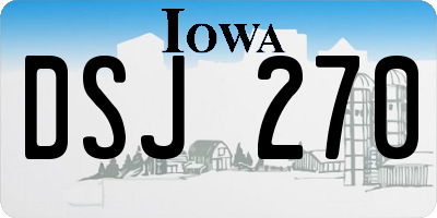 IA license plate DSJ270