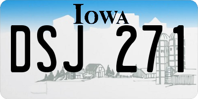 IA license plate DSJ271