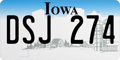 IA license plate DSJ274