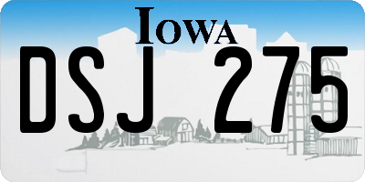 IA license plate DSJ275