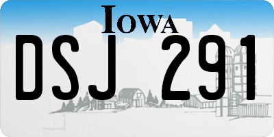 IA license plate DSJ291