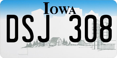 IA license plate DSJ308