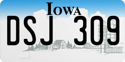 IA license plate DSJ309