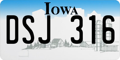 IA license plate DSJ316