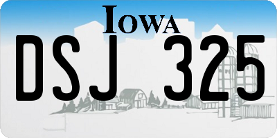 IA license plate DSJ325
